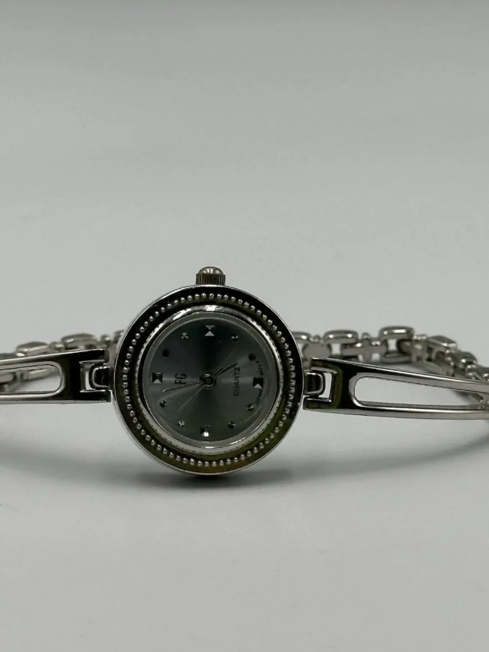 3/$30 Advance Watch Women Silver Tone Round Blue Dial 22MM New Battery 7.25 Inch